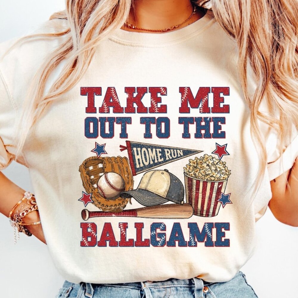 Take Me Out to the Ballgame Baseball Tee, Vintage Baseball Shirt